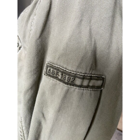 Abercrombie Fitch Womens Embroidered Military Jacket Size M Green Floral Utility - Picture 3 of 15